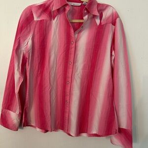 Wrangler Women’s Pink stripe Button-Up Shirt